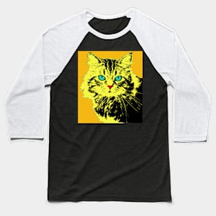 CAT POP ART - ORANGE Baseball T-Shirt